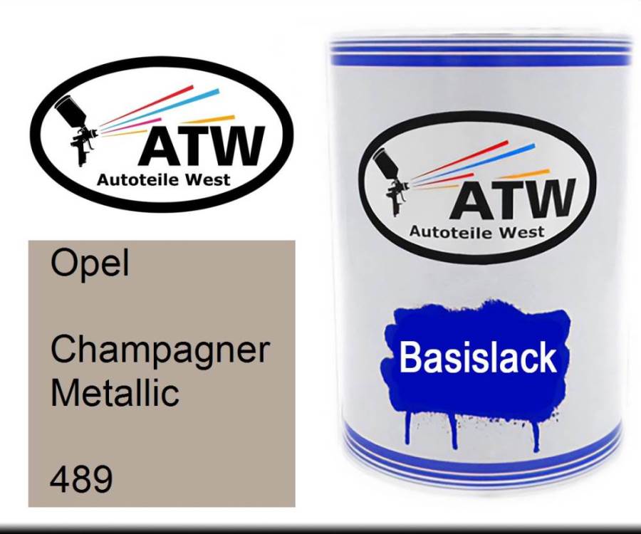 Opel, Champagner Metallic, 489: 500ml Lackdose, von ATW Autoteile West.